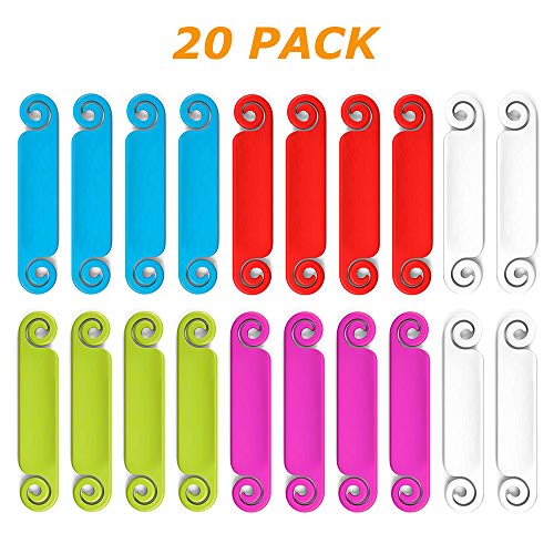 Cable Tags Multicolored Write on Cord and Cable Identification and Marking System, 20 Pieces