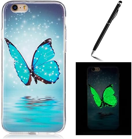 XUDAKJ Apple iPhone 6/6S Case Gel Case Luminous Effect Noctilucent Green Glow in the Dark Matte White Ultra Slim Soft Rubber Shock Absorber Flexible Bumper TPU Protective Case Cover Skin Shell For Apple iPhone 6/6S [Free 2 in 1 Black Stylus Pen]