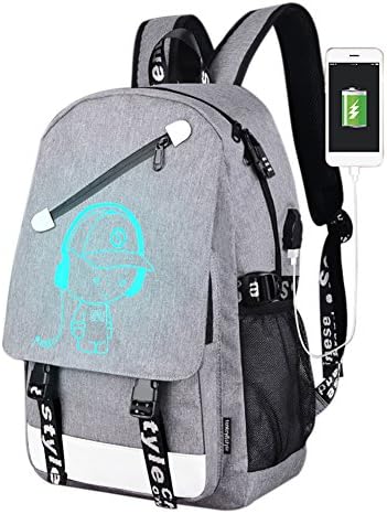 Tolina Unisex Luminous Music boy School Backpack Daypack Student School Bags For Teenager Charging Computer Computer Anti-theft Laptop Backpack With USB