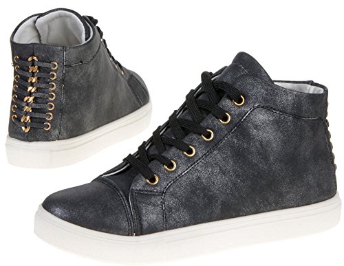 Preisvergleich Produktbild Damen Sneaker Freizeitschuh Damen Sneaker Schnuerschuhe Schuhe Turnschuhe Damenturnschuhe Halbschuhe, Farbe Schwarz, Gr. 38