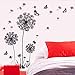 Produktbild GBICjdojf Black Dandelion Wall Sticker Butterflies On The Wall Living Room Bedroom Window Decoration Mural Art Decals Home Decor Stickers