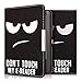 Produktbild kwmobile Hülle für Tolino Shine / Page - Flipcover Case eReader Schutzhülle - Bookstyle Klapphülle Don't touch my E-Reader Design Weiß Schwarz