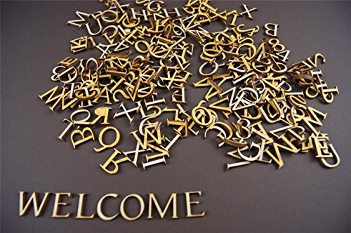 250+ Holz kleine Buchstaben (1cm) Alphabet Dekoration Selbstklebend (NF3)