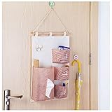Inwagui Tasche Wand hängenden Beutel 4 Tasche Tür zurück Aufbewahrungstasche Hängende Rückwand hing Türtasche Utensilo 58*35cm Hängeorganizer-Grey - 3