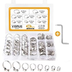 Collier de Serrage(80Pièces) - Ajustable en Acier Inoxydable Tuyau Pinces Clips Fixation - Vendu Par VIGRUE