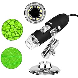 Kranich Digital Microscopio USB portatil 1000x endoscopio con Zoom para cámara de Ordenador con 8 LED Compatible con Window y Android