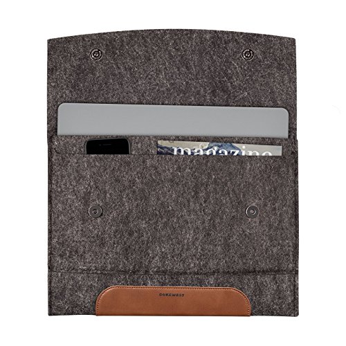 DUKEWEST 13,3 Zoll Tasche Hülle Sleeve Premium Filz Handmade für Macbook Pro / Air Laptop Notebook Ultrabook Surface Book iPad Pro 12,9″ - 3