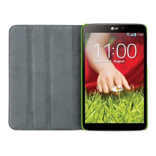 3in1 Set: kwmobile Hülle für LG G Pad 8.3 HD – 360° Standfunktion Case Tablet Schutzhülle Kunstleder – Smart Cover Tabletcase Grün + Folie, kristallklar + Stylus, Schwarz - 6