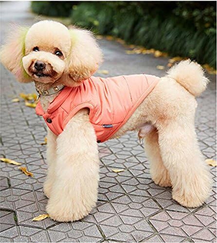 DUOZE Autumn And Winter Pet Vest Fashion Warm Cotton Dog Clothes Teddy Small Dog,Pink-SM