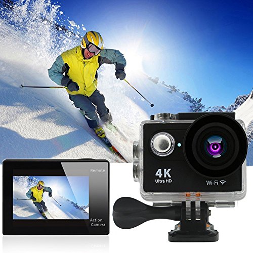 Besty Original 4K WiFi Wasserdichte Actioncam mit Doppelladegerät Action Kamera 12MP 2 Zoll Full HD 1080P 170 °Weitwinkel-Objektiv Waterproof Sportkamera Mini DV Sports Camera Camcorder mit Fernbedienung und 2 Stück Akkus Schwarz - 5