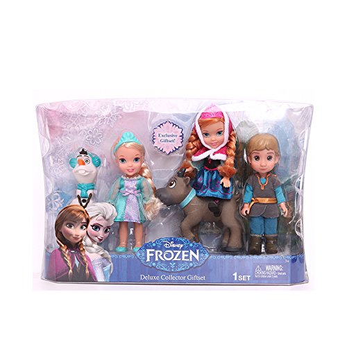 Tolly Tots Disney Frozen Toddler Dolls Exclusive Deluxe Collector Gift Set Elsa, Anna, Sven, Kristoff, And Olaf 5-Pack