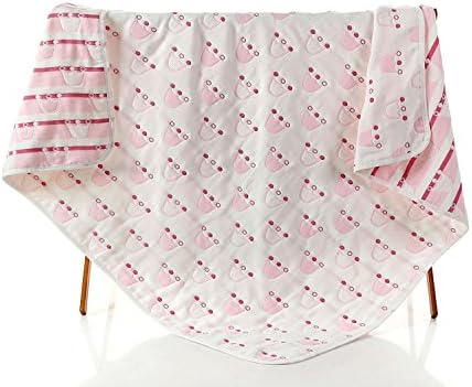 Cotton Infant Covered Children Blankets Towels Baby Towels Soft and Cozy Baby Receiving Blankets- Multi color (Pink)