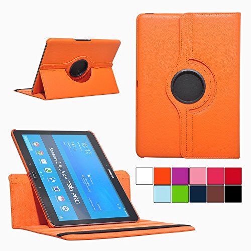 COOVY® 360° ROTATION COVER FÜR SAMSUNG GALAXY TAB PRO 10.1 SM-T520 SM-T525 SMART HÜLLE TASCHE ETUI CASE SCHUTZ STÄNDER Farbe orange