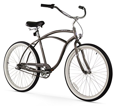 Firmstrong Urban Man Three Speed Beach Cruiser Bicycle, 26-Inch, Matte Grey