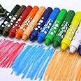 ArtBee 18 Colors Silky Crayons Set, Non Toxic Washable Rotating Crayons Body Paint Large Water Soluble Blend-able Painting Stick Graffiti Safe for Baby, Kids and Children