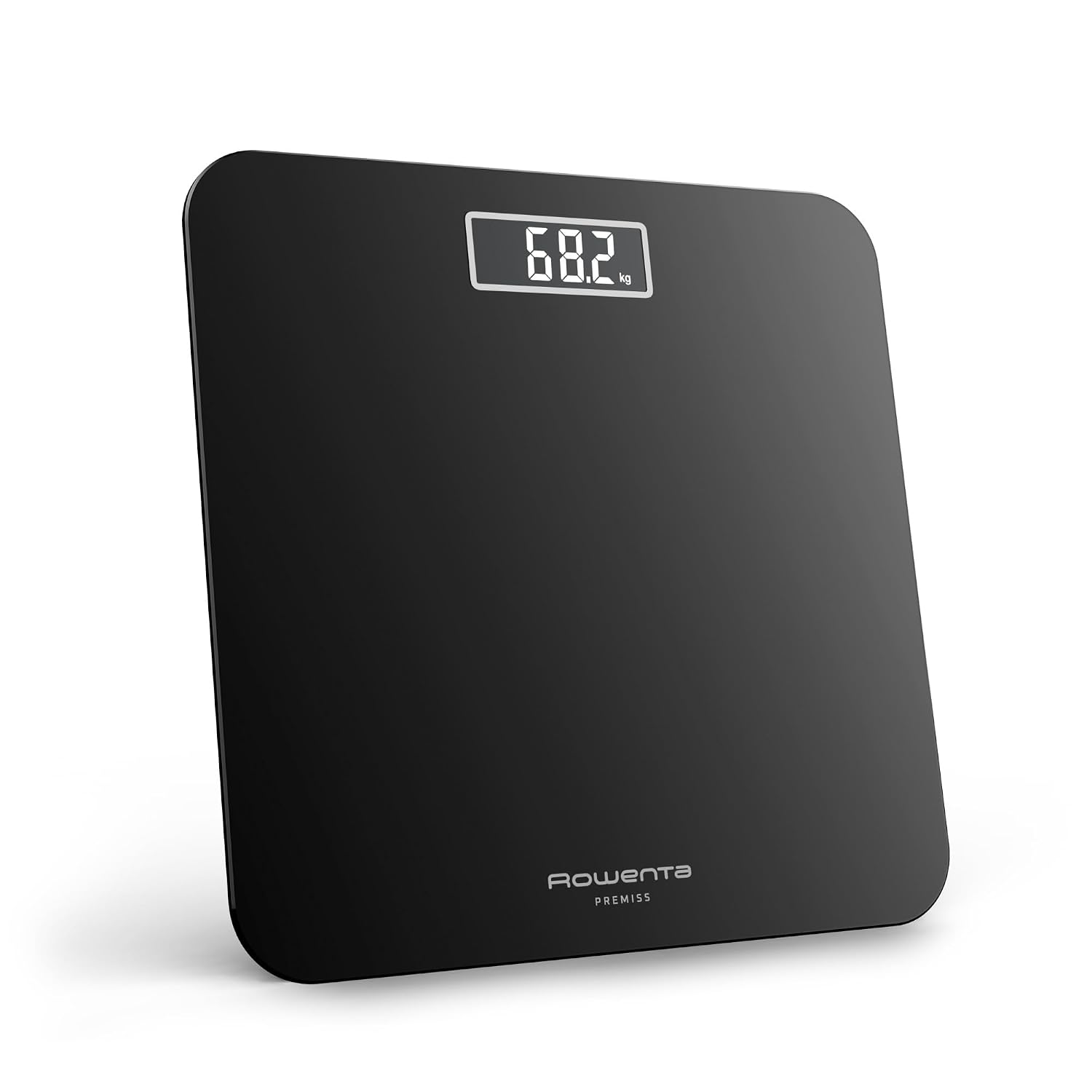 Rowenta Premiss 2.0, Bilancia da Bagno, Nero, BS1800 | con Display LCD Facile da Leggere, Capacit 160 Kg, Design Moderno, Auto Accensione e Spegnimento Automatico