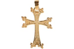 LINE.BIJOUX Pendentif "croix Arménienne"plaqué or 750/000 garanti 10 ans