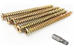 RC SCREWS 7.5 x 50mm (Box of 100) Easy Drive Countersunk Direct Concrete Screws. Free Torx bit included.