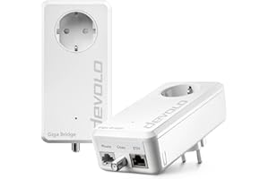 ‎DEVOLO Devolo Giga Bridge Koaxial-Set, Glasfaserlösung, Glasfasernetzabschluss (ONT) mit dem Router verbinden, Glasfaser im Haus verlegen, Glasfaser-Kabel, weiß, 07114, White