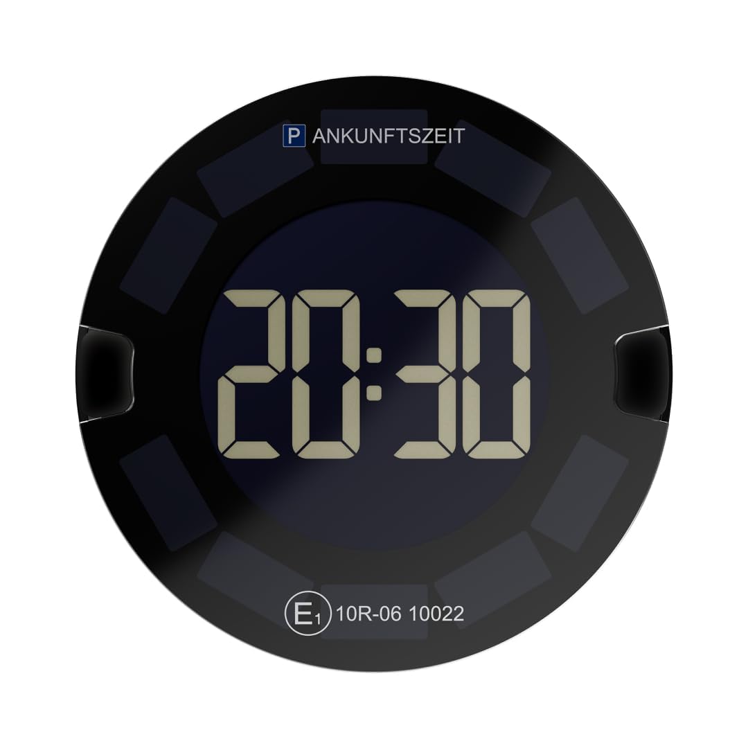 OOONO P-DISC 3 - Elektronische Parkscheibe Solar mit Zulassung fürs Auto - Automatische Digitale Parkscheibe Elektrisch - Solarbetriebene Parkuhr mit bis zu 5 Jahre längerer Batterielaufzeit