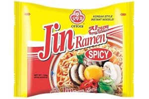 XIHAHA Ottogi Jin Korean Ramen Noodles (SPICY) 120G (PACK OF 5)