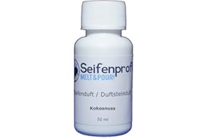 Seifenprofis 50 ml de parfum de savon (noix de coco) pour la fabrication du savon, 100 % végétalien biologique, bombes de bain parfumées pour la maison