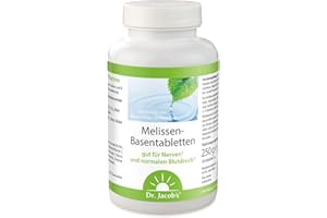 ‎DR. JACOB'S Dr. Jacob’s Melissen-Basentabletten Dose 250 g I gut für Nerven und normalen Blutdruck* I mit Melissenextrakt, Magnesium, Kalium, Zink, Citraten und 10 Vitaminen I 50 Portionen