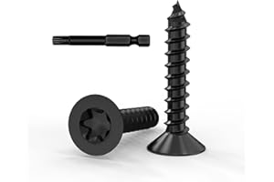 DAYALO 50 sztuk śrub M3 x 16, wkręty z łbem wpuszczanym Torx, wkręty do drewna, wkręty Quincunx ze stali nierdzewnej A2 V2A, czarny tlenek, pełny gwint, z bitem śrubokrętu