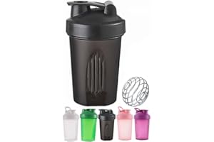 BFGLLY 400ml Protein Shaker Bottle Shaker Cups Mixer BPA Free Gym Shaker Bottle Leakproof Mini Water Bottle With Steel Mixing Ball for Fitness Sports and Travel for Men and Women