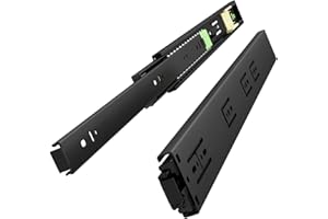 VADANIA 500mm Push to Open Drawer Runners #VF1245 1 Pair (2 Packs), 45kg Load Capacity Full Extension Ball Bearing, Side Mount, Touch Open Slides for Kitchen Cabinet, No Handle Cabinet, Black