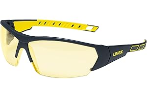 Uvex i-works okulary ochronne, ochronne z technologi? supravision excellence, odporne na zarysowania i zaparowanie, ochrona UV400, czarno-?ó?te/bursztynowe