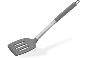 Igluu Meal Prep Mango suave antiadherente resistente al calor de la espátula, acero inoxidable (Gris)