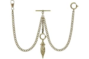 BOSHIYA Pocket Watch Chain for Men Vintage Metal Alloy Albert Vest Chain Clip 14 Inch Pocket Watch Chains Link