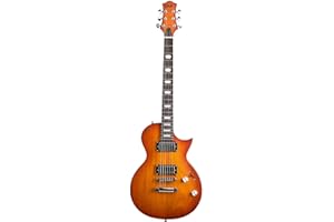 EART EGLP-610 E-Gitarre Solid-Body E-Gitarre, Custom Alnico-II Humbucker, Satin Honey Tea