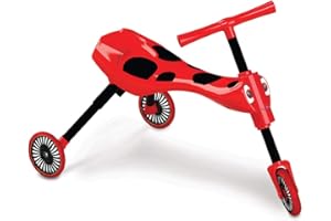 Mookie Scuttlebug 3-Wheel Foldable Ride-On Tricycle with Antennae Handlebar! | Beetle | Develop Your Toddler’s Balance and Motor Skills, Fun with No Surface Scratches! | for Kids 12 Months and Up