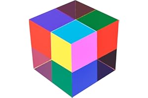 ZhuoChiMall CMY Cube de mélange de couleurs, prisme en acrylique pour l'éducation physique, l'apprentissage et la décoration de bureau, jouets scientifiques et cadeaux pour enfants 80 mm
