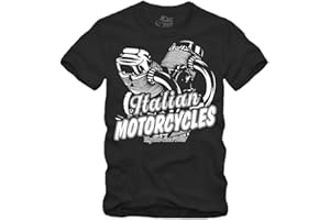 GESTOFFT Italian Motorcycles Legend T-shirt pour moto Motor Guzzi Cafe Racer Scrambler V11 V7 V9 V6 Italie Noir
