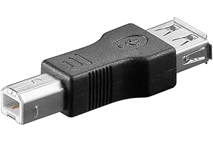 goobay USB 2.0 Adapter für Drucker & PC, Typ A Buchse auf B Stecker Konverter, Hi-Speed 480 Mbit/s, Printer Connector zum Verbinden von Kabel - 50291