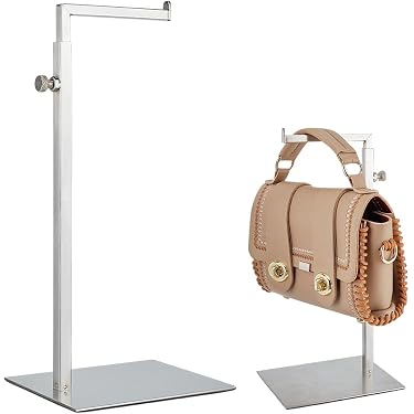 Set 3 Espositori Per Borse In Metallo Nero – Ganci Regolabili Da Tavolo O Armadio, Perfetti Per Negozi E Casa