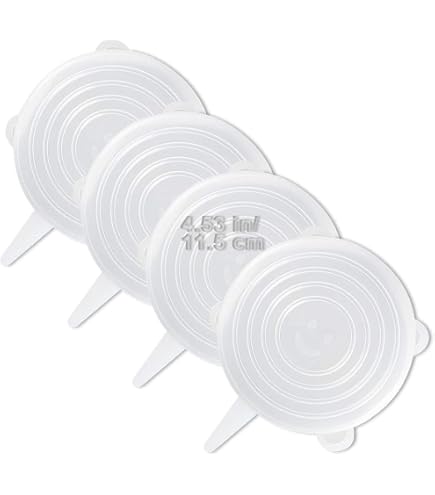 6 Stück Dehnbare Silikondeckel, 9cm – Luftdicht Für Schüsseln, Töpfe, Dosen (transparent)