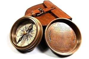 NAUTICAL REPLICA HUB Bussola di navigazione in ottone astrolabile con poesia vintage Robert Frost da collezione con decorazione nautica antica