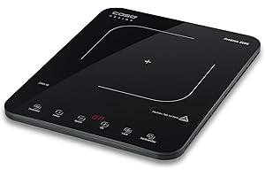 Caso Design ProSlim 2000 Portable Induction Hob, Single Electric Hob with 10 Power Levels up to 240°C, Portable Cooktop, Sensor Touch, LED Display, Timer & Overheat Protection, Child Lock, 2000W