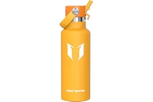 Super Sparrow Water Bottle - 350ml/500ml/750ml/1L/1.2L - Stainless Steel Metal Bottle - Thermos Standard Mouth - Non-toxic BPA-Free - Perfect As A Sports Bottle