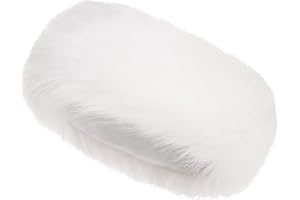 EUPSIIU Women Faux Fur Headband, White Ear Muffs, Muffs Headband for Men & Women Kids, Fluffy Winter Ear Warmer Hairband, Fluffy Ski Hat, Fuzzy Fur Hat, for Cold Weather