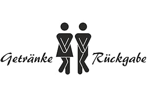‎YOUNIKAT WC Aufkleber Getränke-Rückgabe in schwarz I Frau und Mann Symbol mit Text I Unisex Tür-Aufkleber Wand-Sticker für Toilette und Gäste-WC I dv622