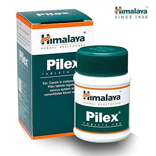 Himalaya Herbals Pilex - Tratamiento Natural para Hemorroides y Almorranas, Tratamiento de Fisura, Alivio del Dolor, Tabletas sin Gluten, 100 Cápsulas