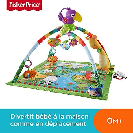 Fisher Price Tapis Musical dveil de la Jungle pour Bb avec Plus de 10 Jouets et Activits Musique et Lumires Dansantes ds la Naissance DFP08