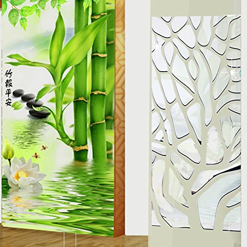 Wand Tattoo, Wuiyepo 3D Spiegel Wand Aufkleber Wohnkultur Spiegel Aufkleber Dekor für zu Hause Hotel Wohnzimmer Umkleideraum Badezimmer Dekor - 7