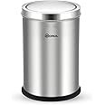 Mofna Stainless Steel Swing Type Dustbin, 8"x12" Inch, 10 Liter Swing Bin,Swing Lid Trashcan, Garbage Bin for Kitchen, Home, and Office Durable Stainless Steel Dustbin