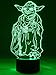 Produktbild originelle 3D LED-Lampe Jedi Meister Yoda, Wohnlicht für das Kinder-Jugendzimmer